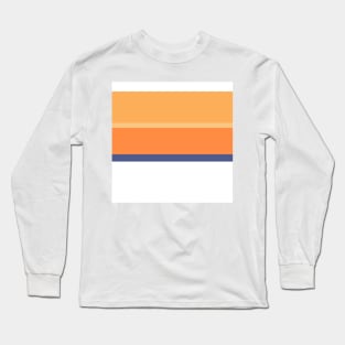 A gentle transfusion of Purple Navy, White, Topaz, Pale Orange and Orangeish stripes. Long Sleeve T-Shirt